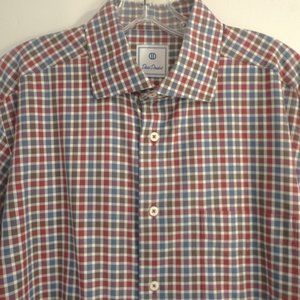DAVID DONAHUE MULTI-COLORED PLAID SPORT SHIRT LARGE